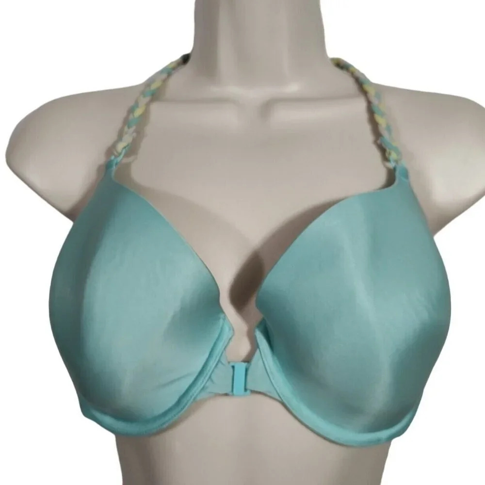 Victorias Secret Demi Bra Blue Women Size 36DD Underwire Lightly Lined Padded